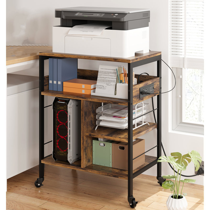 Sorin End Table,  Brown Top/Black Base 