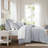 3-Piece Full/Queen Cotton  Embroidered Quilt Set,Blue