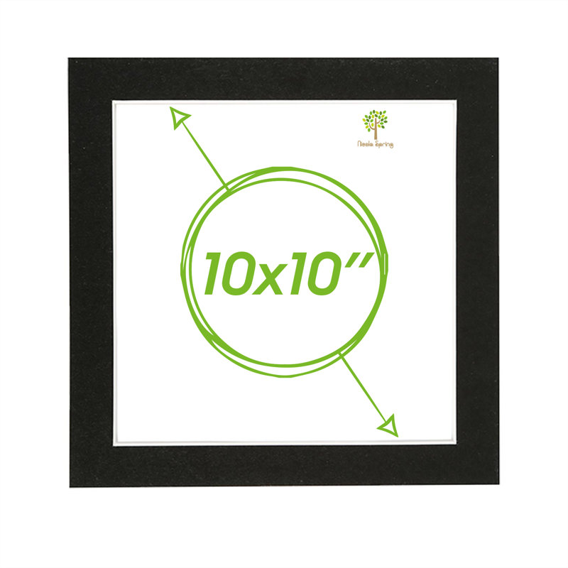 Bevelled Shadow Box Picture Frame with Mat, 25cm H x 25cm W x 0.5cm D, Black