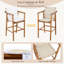 Ensemble de bar extérieur 6 pièces avec table et tabourets en bois d'acacia, coussins pour patio, cour arrière, piscine, balcon
