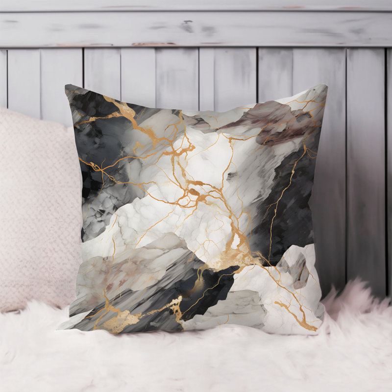 Abstract Marble Geode Pattern - IX Modern Throw Pillow Cover, 16x16