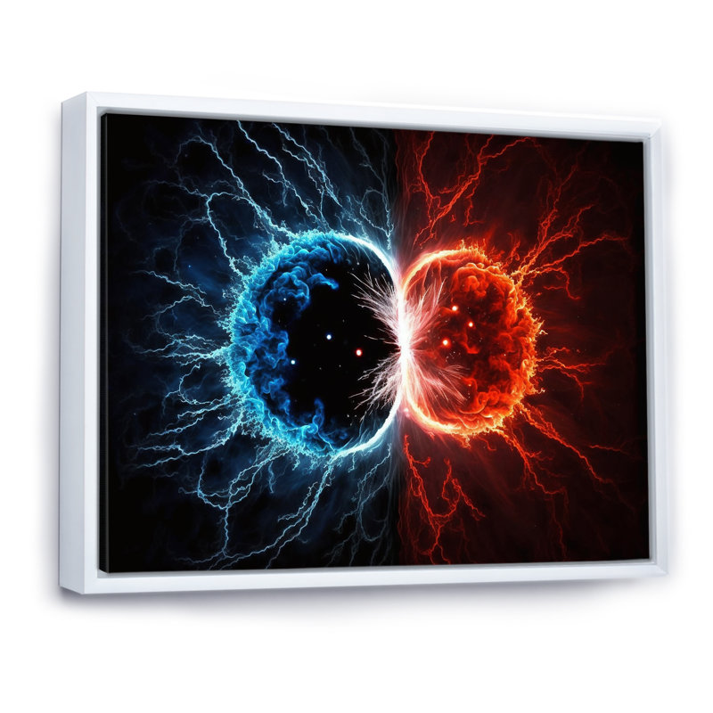 «Neutron Stars Cosmic Blast New Balance I», reproduction sur toile, H 24 po x l 32 po x P 1 po, Cadre flottant blanc