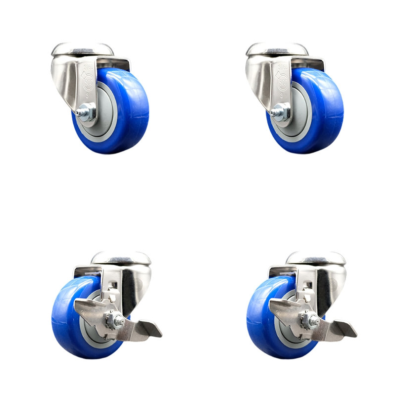Polyurethane Casters, Blue