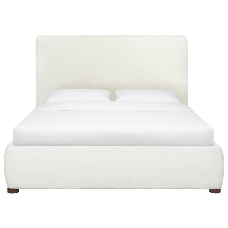Callahan Upholstered Bed, White Linen, Full