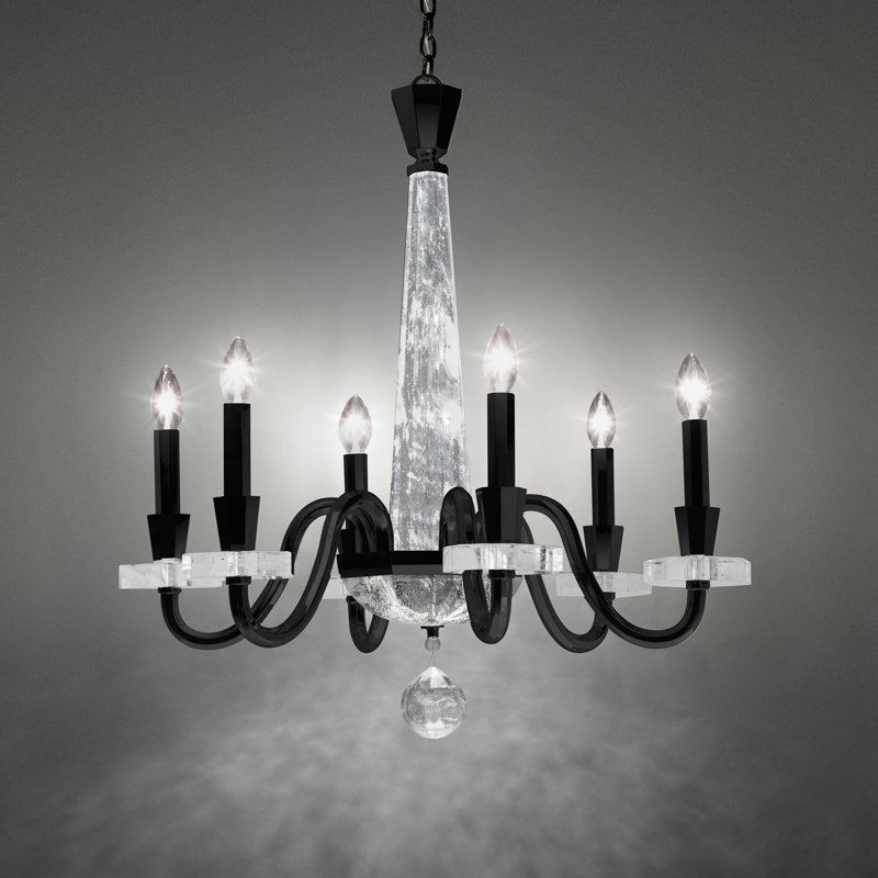 6 - Light Chandelier, Black