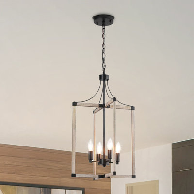 Lustre géométrique à 4 lumières à intensité variable pour la salle à manger