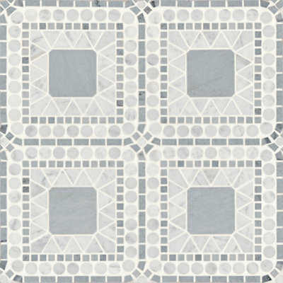 Atrium Grid Honed Marble Tile