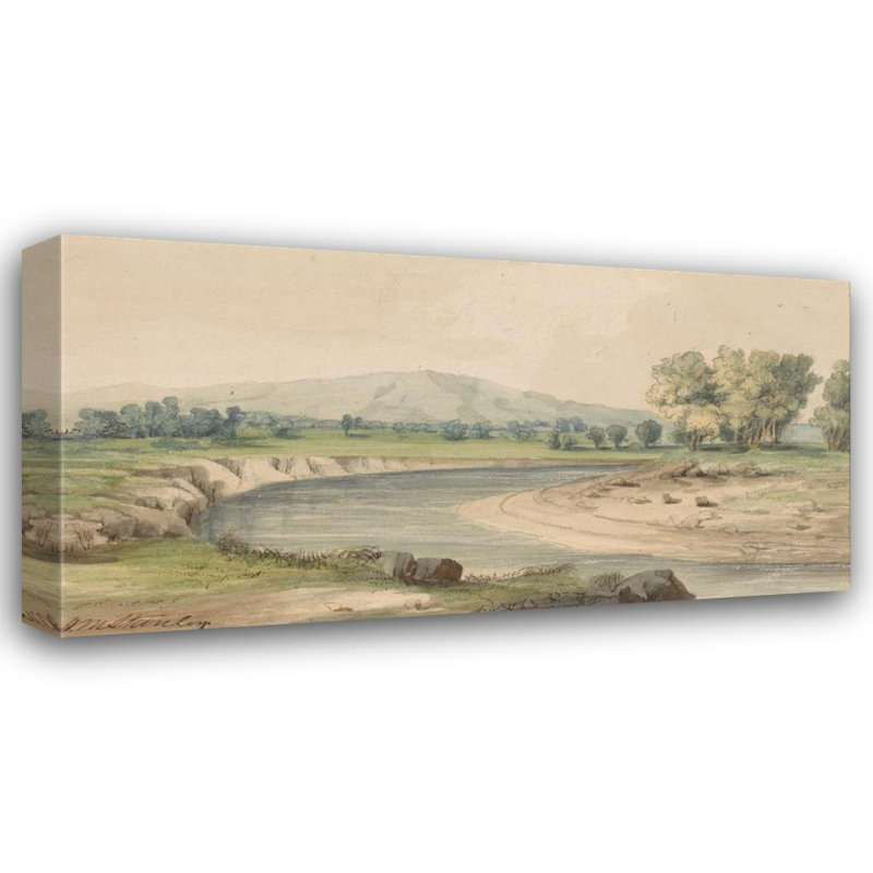 «Milk River and Panther Mountain» par John Mix Stanley - Art mural sur toile tendue avec châssis, H 18 po x l 14 po