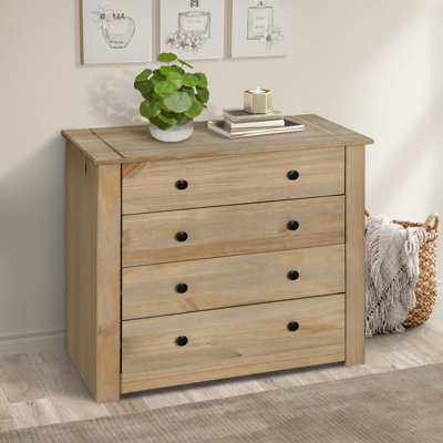 Adelman Solid Wood 80cm W 4 - Drawer Chest of Drawers