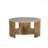 Round Mixed Material Coffee Table With Shelf