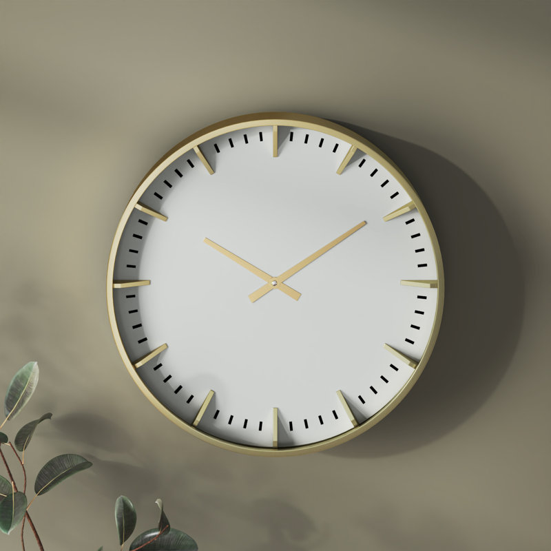 Della 19.63'' Metal Wall Clock, Gold
