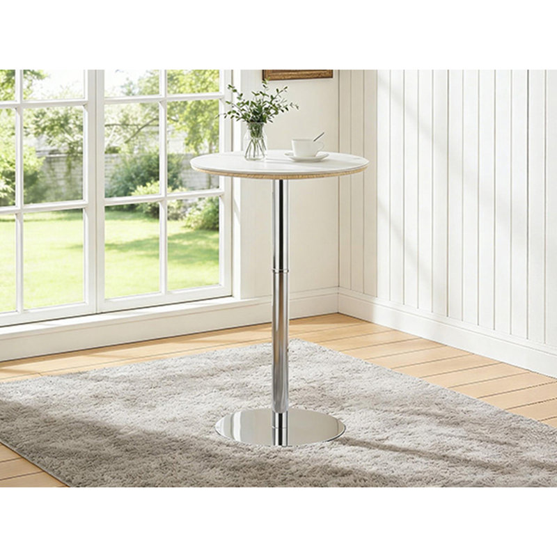 Table de bar Rock Slab Circular Table, Argent