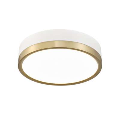 Plafonnier encastré 1 lumière Brexleigh en blanc mat et or moderne