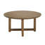 Table basse ronde avec cadre en bois massif naturel et plateau en rotin tissé, diamètre de 32 pouces