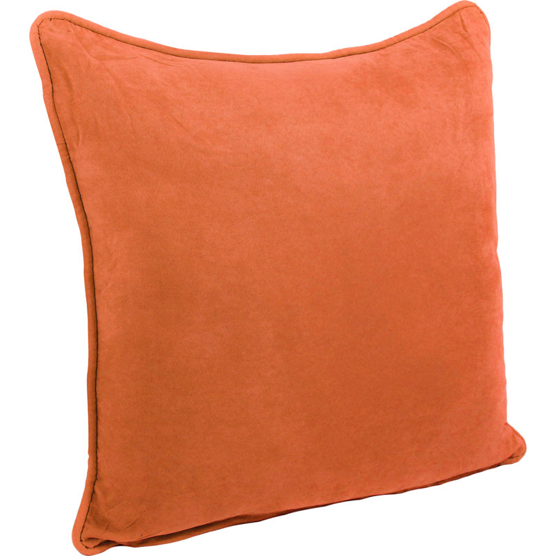 Jacquard Square Microsuede Pillow Cover & Insert, Tangerine Dream