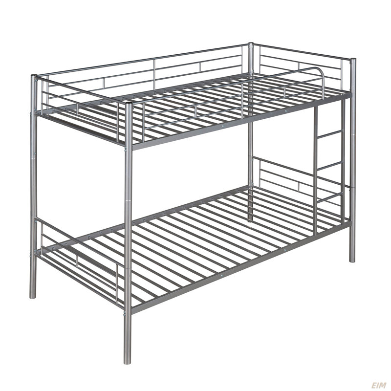 Twin Over Twin Metal Bunk Bed (Bed), Silver