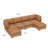 6-Pieces Faux Leather Sectional With two Ottoman