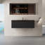 Meuble-lavabo flottant 48 po avec lavabo, meuble-lavabo mural rayé avec tiroirs à fermeture en douceur et cuve à sable en quartz noir entièrement assemblé, noyer fumé-131570949-131570956-131570953