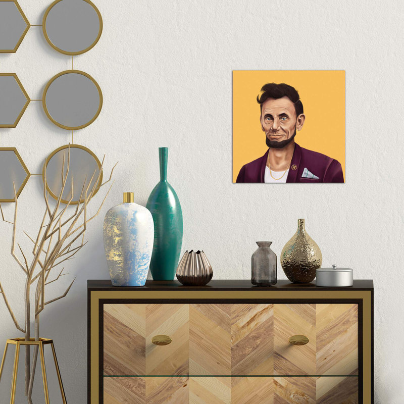 « abraham lincoln » par amit shimoni-impression, Toile tendue, H 12 po x l 12 po x P 0,75 po