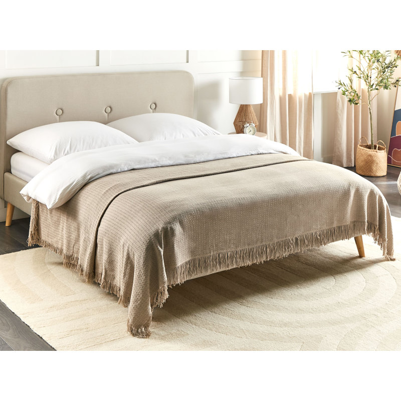 YERBENT Cotton No Pattern Bedspread, Taupe