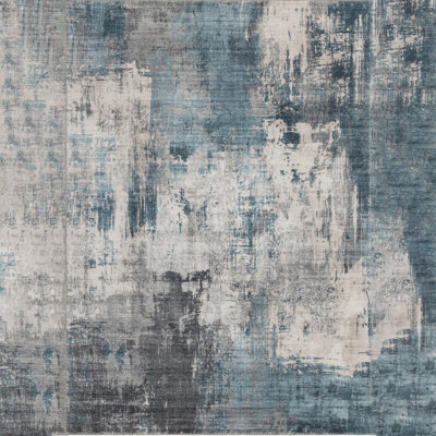 Crystal GC_MET8001 5x7 Blue Area Rug