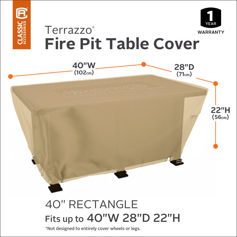 Arlmont & Co. Jadon Fire Pit Cover, 22" H x 42" W x 30" D