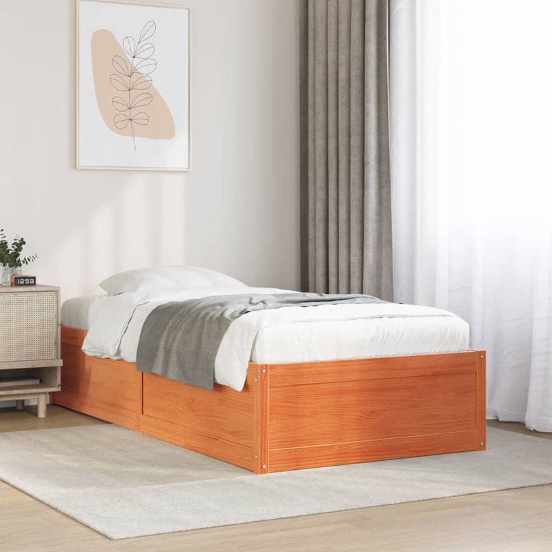 Antolin Solid Wood Bed, Wax Brown, Small Single (2'6)