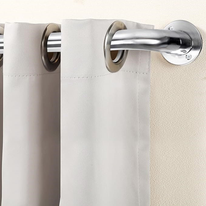 Akzel Adjustable 3cm Single Curtain Pole, Chrome, 5cm H x 120cm W x 9cm D