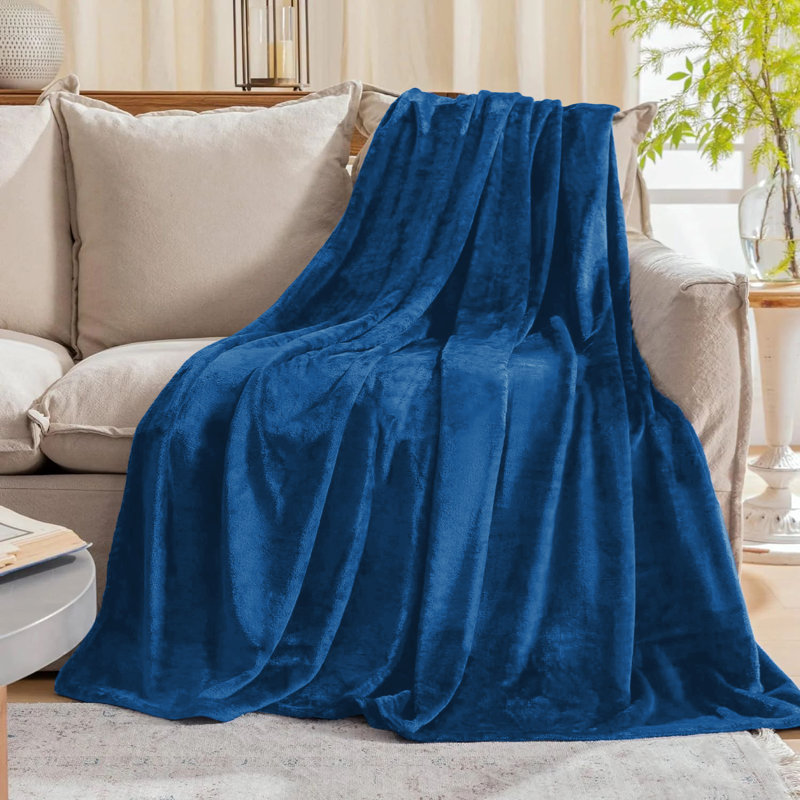 Faux Fur Reversible Fleece Throw Blanket – Soft & Cozy, Double (4'6), Teal