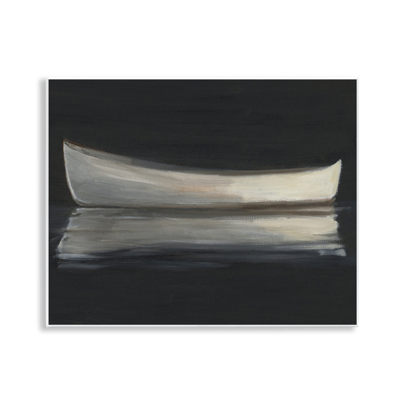Canoe Reflection on Black Wall Plaque, design by Ethan Harper