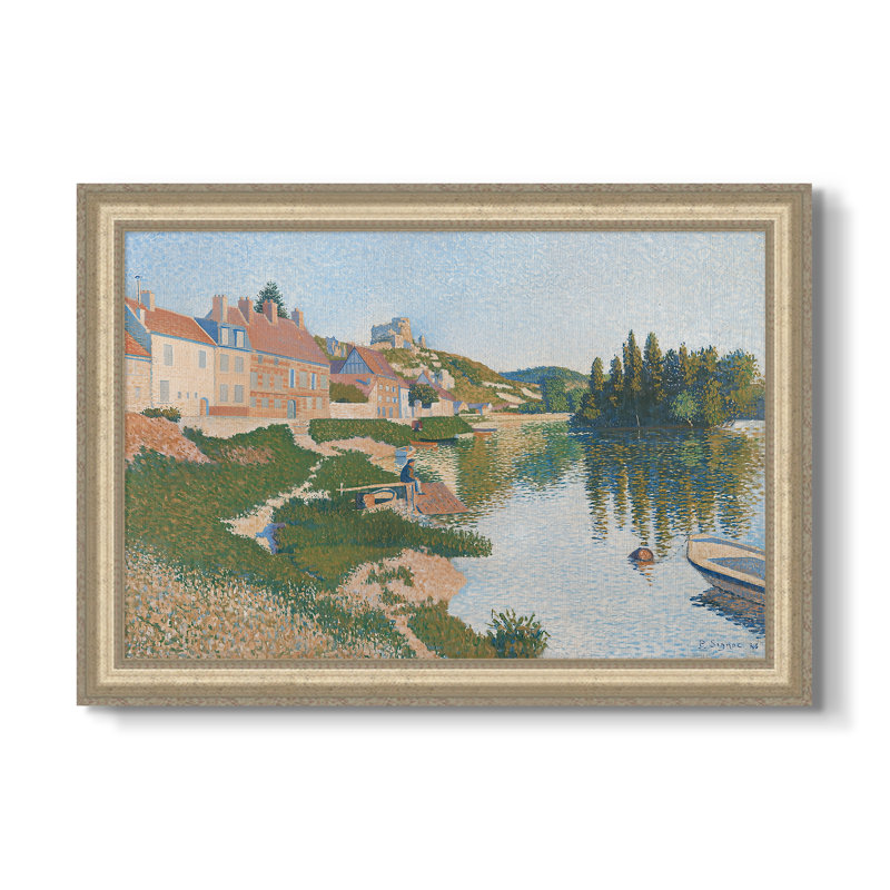 Les Andelys, Côte d'Aval, 1886-Paul Signac-Toile encadrée personnalisée, Format intérieur 20 po x 28 po, Toile avec cadre