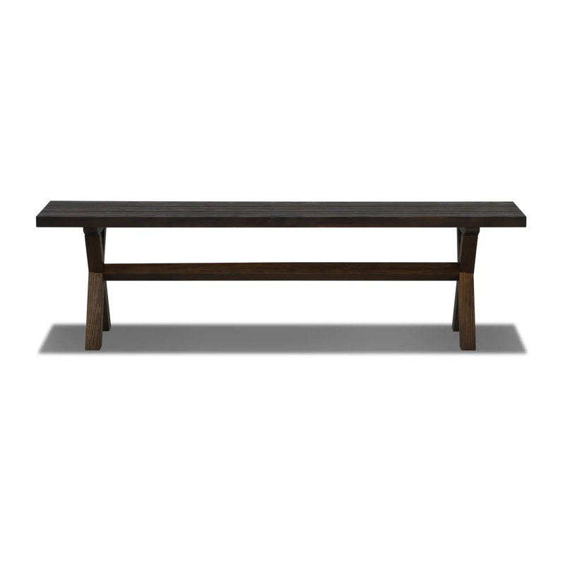 Cascais Dining Bench with Trestle Base, Brown Oak/Brown Oak