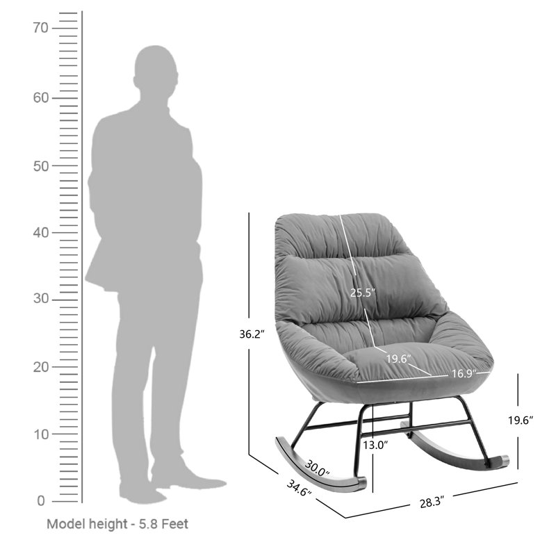 Chaise berçante Ireri, Faux sherpa crème