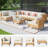 Outdoor Patio Sectional Set With Cushions And Coffee Table – All-Weather PE Wicker, Modular Design, Boho Style-1353203106