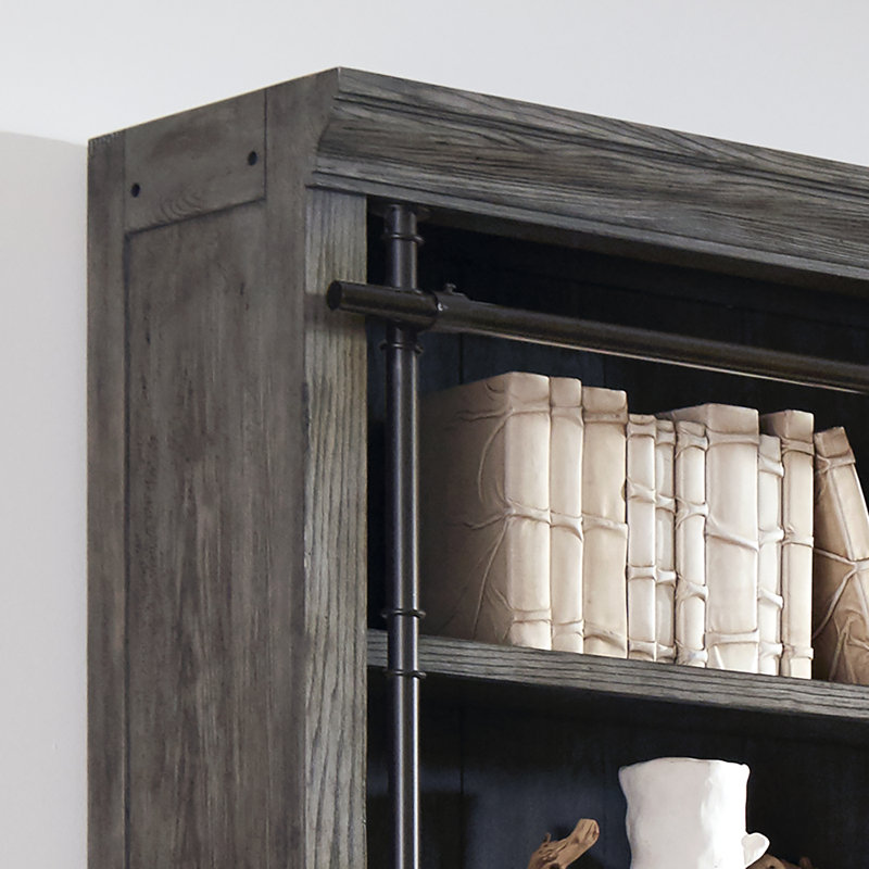 Sawyers Bookcase, Gray Weathered Oak, 2 Bookcases/1 Ladder