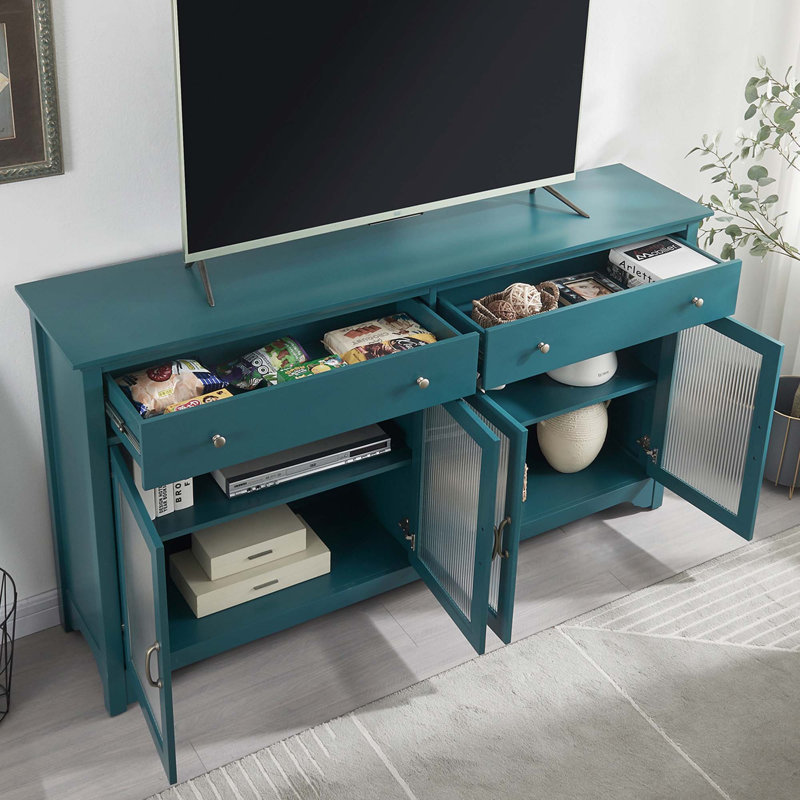 Sideboard With Glass Door And Adjustable Shelves