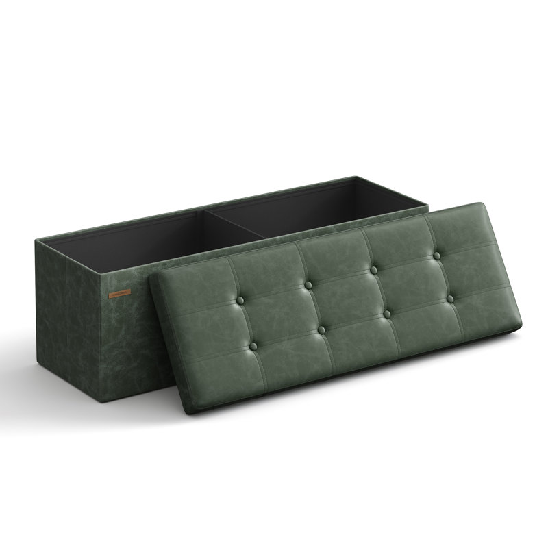 Storage Ottoman Bench, Forest Green