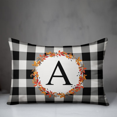  Harvest Monogram Lumbar Pillow