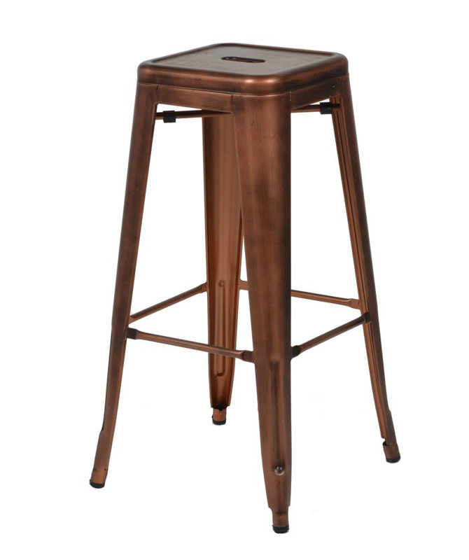 Katsikis Metal Outdoor Stool, Rose Gold