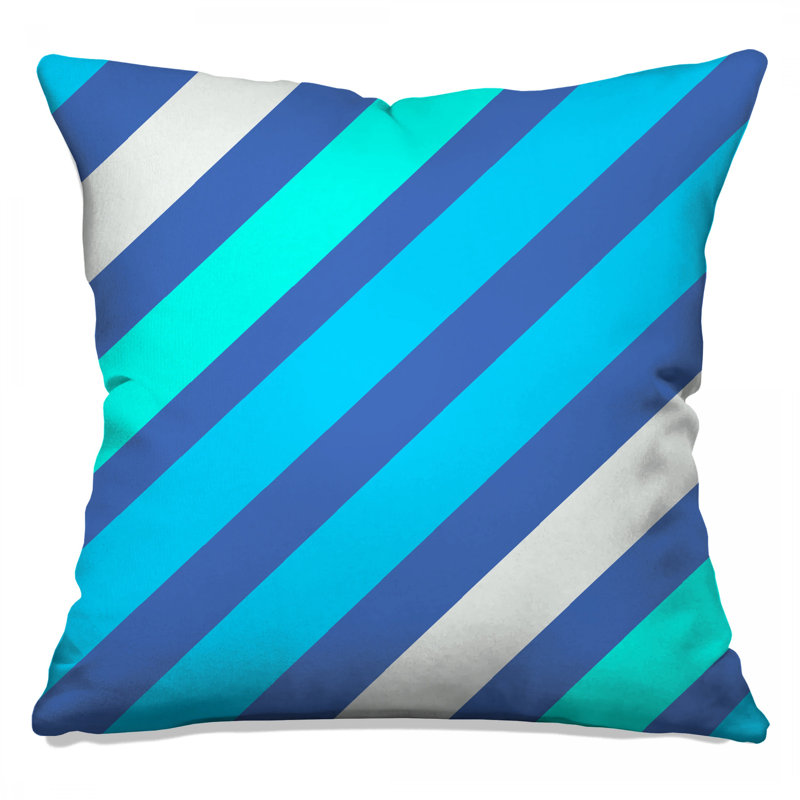 Coussins décoratifs bleus à rayures diagonales, 26 x 26 pouces
