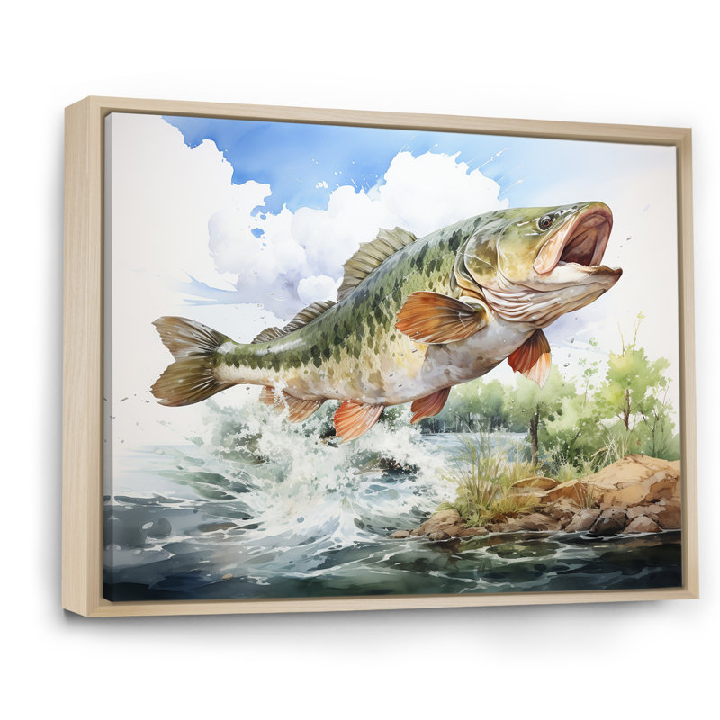 «Fishing Dreams II» - reproduction, Cadre naturel flottant, 12" H x 20" W