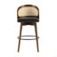 Tabouret de bar d'intérieur en bois Como, avec revêtement, ensemble de 2
