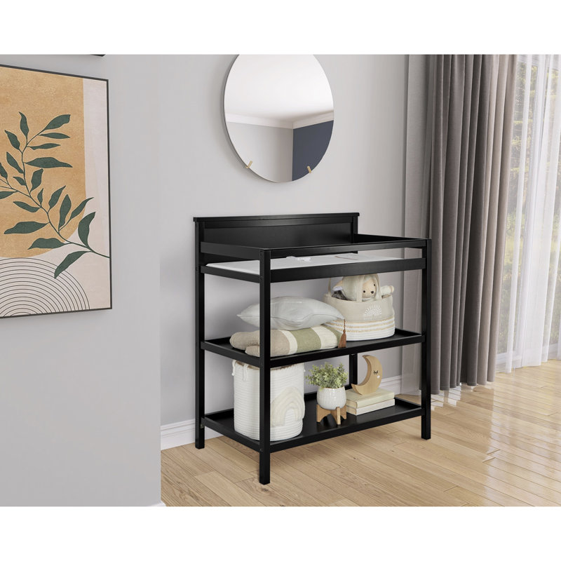 Table à langer universelle avec coussin, Noir mat