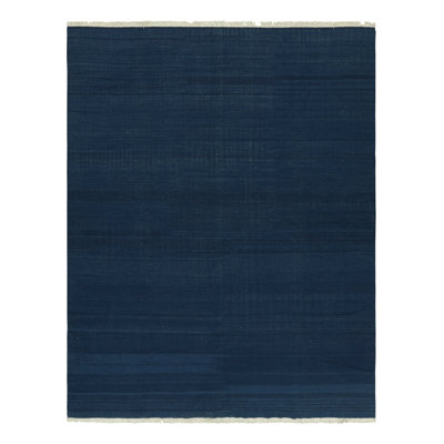 Rug & Kilim’S Contemporary Solid Dhurrie Rug In Indigo Tones