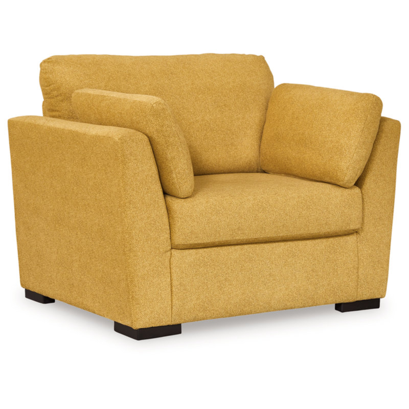 Owlex Upholstered Accent Chair, Yellow Polyester