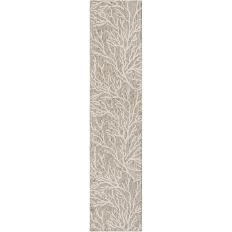 Tapis contemporain gris Azilynn, Tapis de couloir 2 pi 7 po x 12 pi
