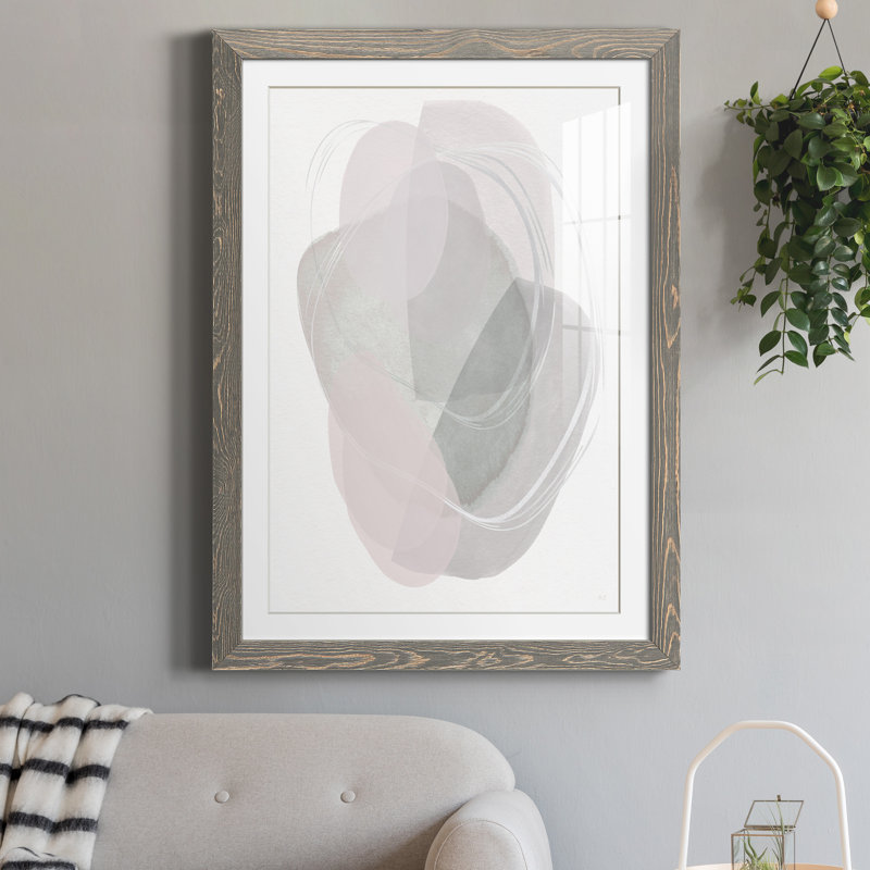 River Jewels II - peinture encadrée, H 44 po x l 31 po x P 1 po, Cadre en papier gris