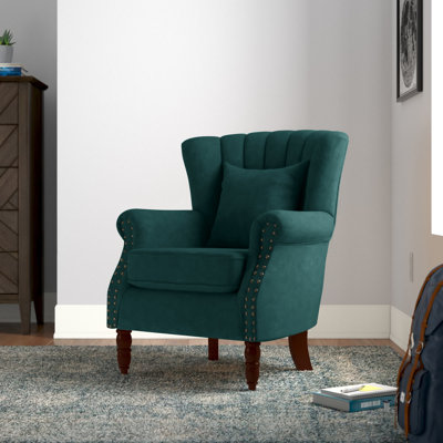 Fauteuil à oreilles en velours de 29 po de largeur Johnsons
