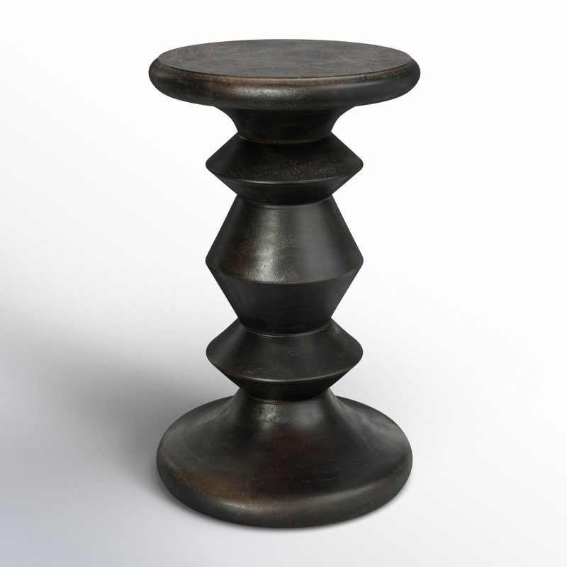 Berns Solid Wood End Table, Black
