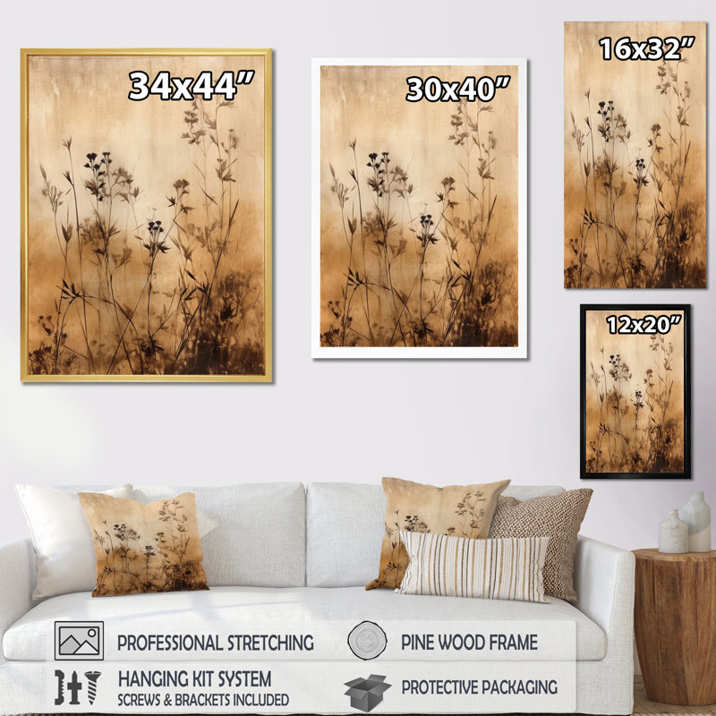 «Vintage Garden of Herbs II» sur impression sur toile, H 44 po x l 34 po x P 1,5 po, Cadre flottant doré